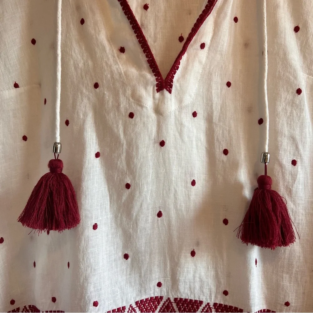 Zimmermann linen embroidered hooded mini dress in white excellent condition - Picture 4 of 11